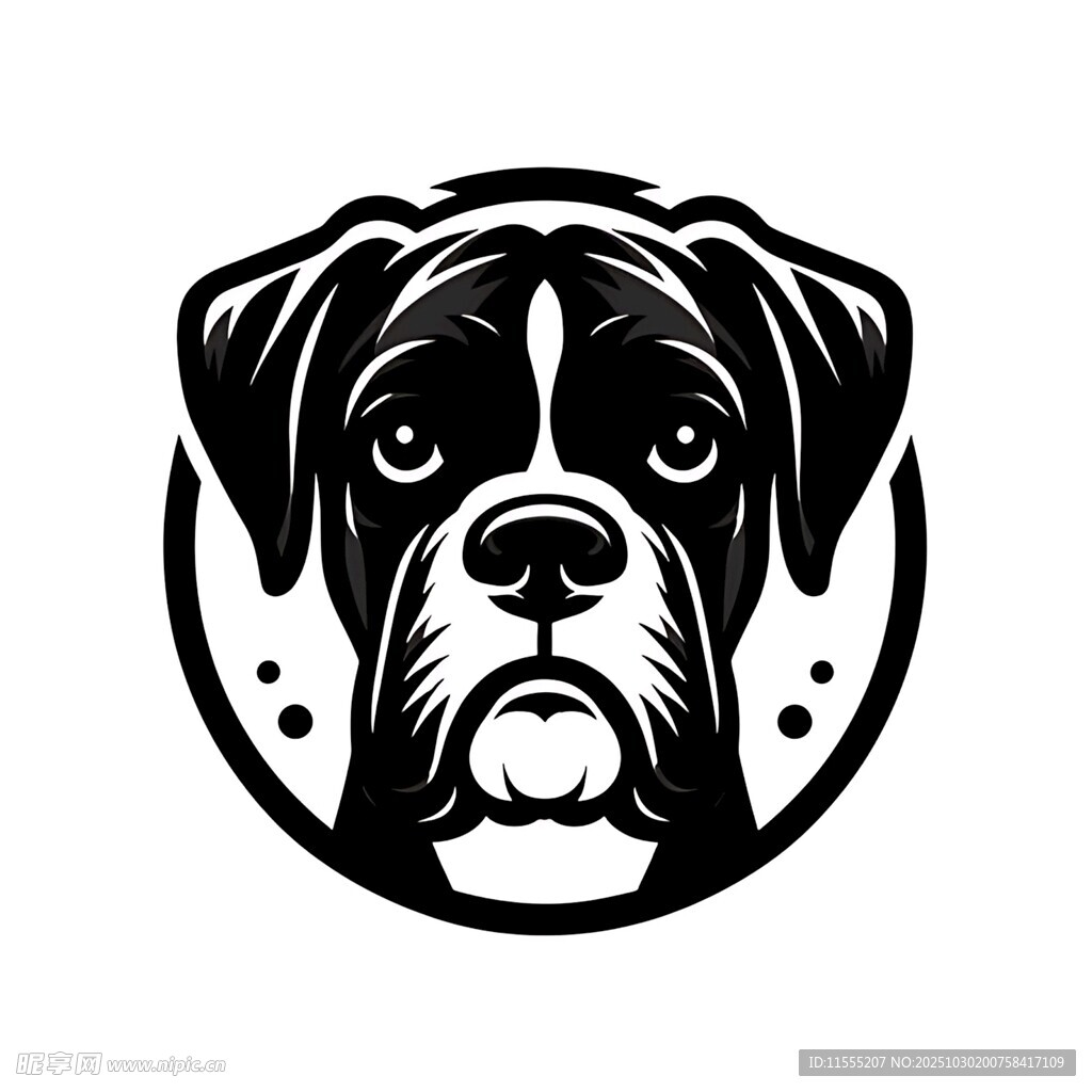 拳击犬头像标志