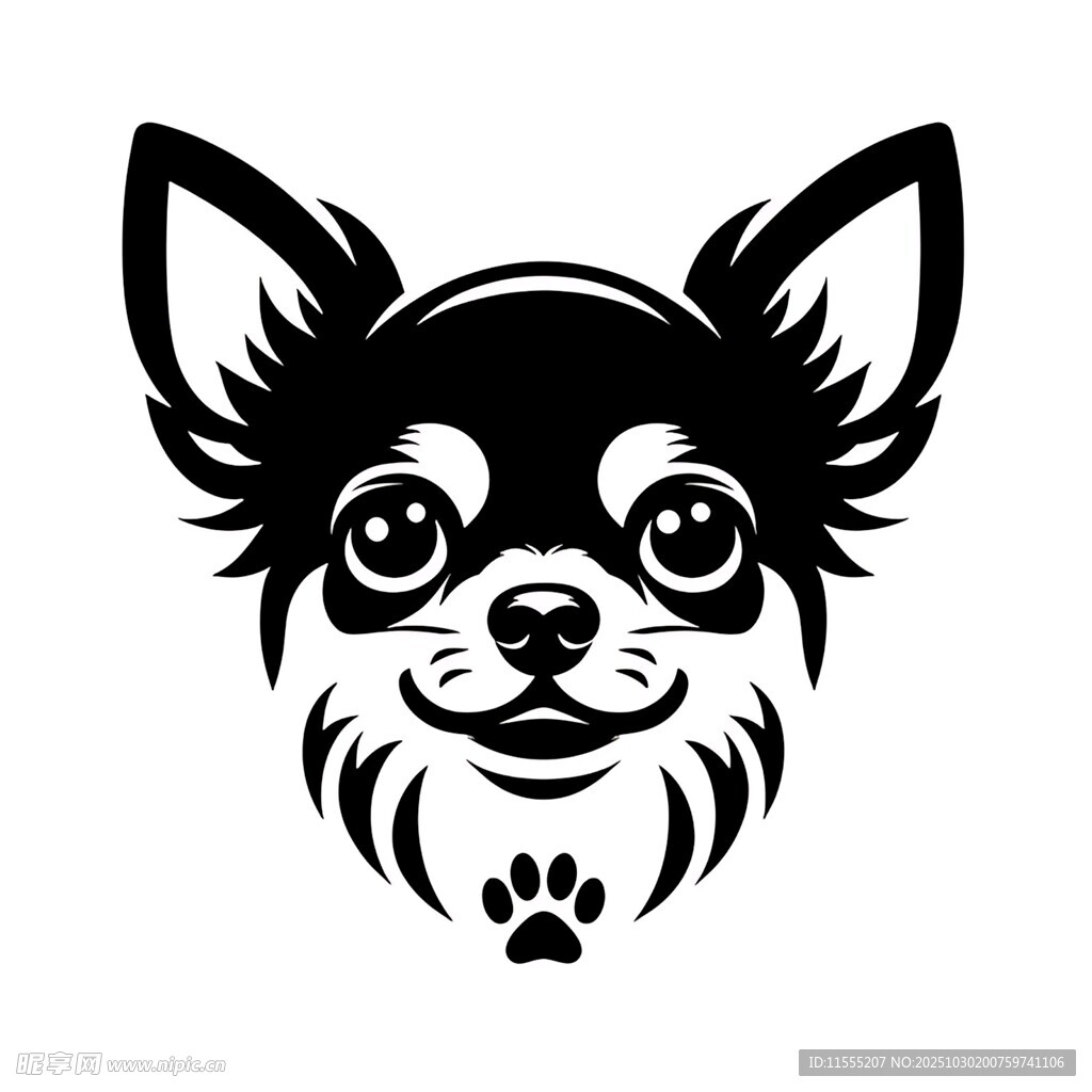 可爱吉娃娃头像图案