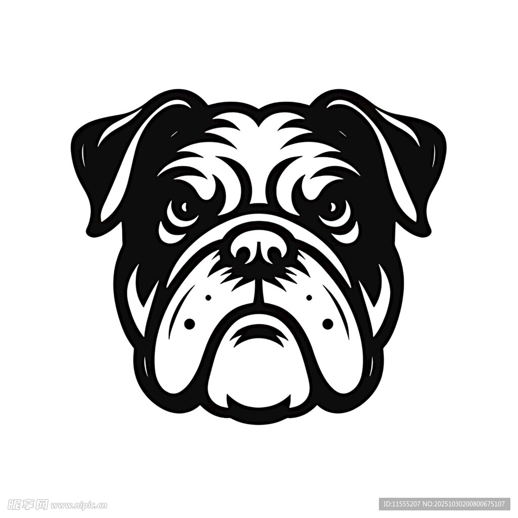 斗牛犬头像标志