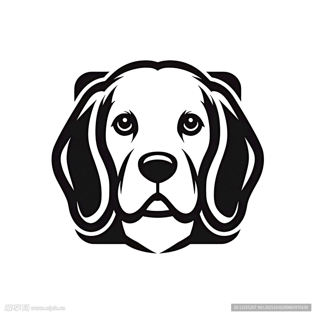 简约狗头图案