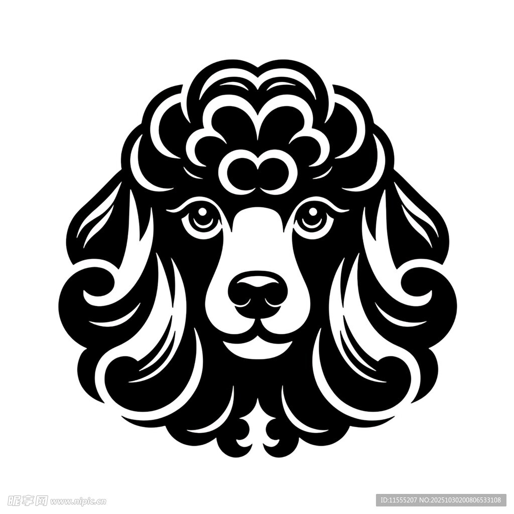 贵宾犬头像图案设计