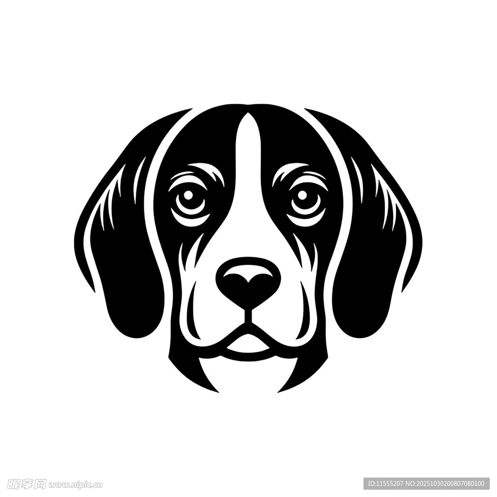 简约黑白风小狗头像