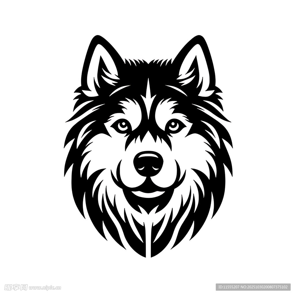 哈士奇头像图案