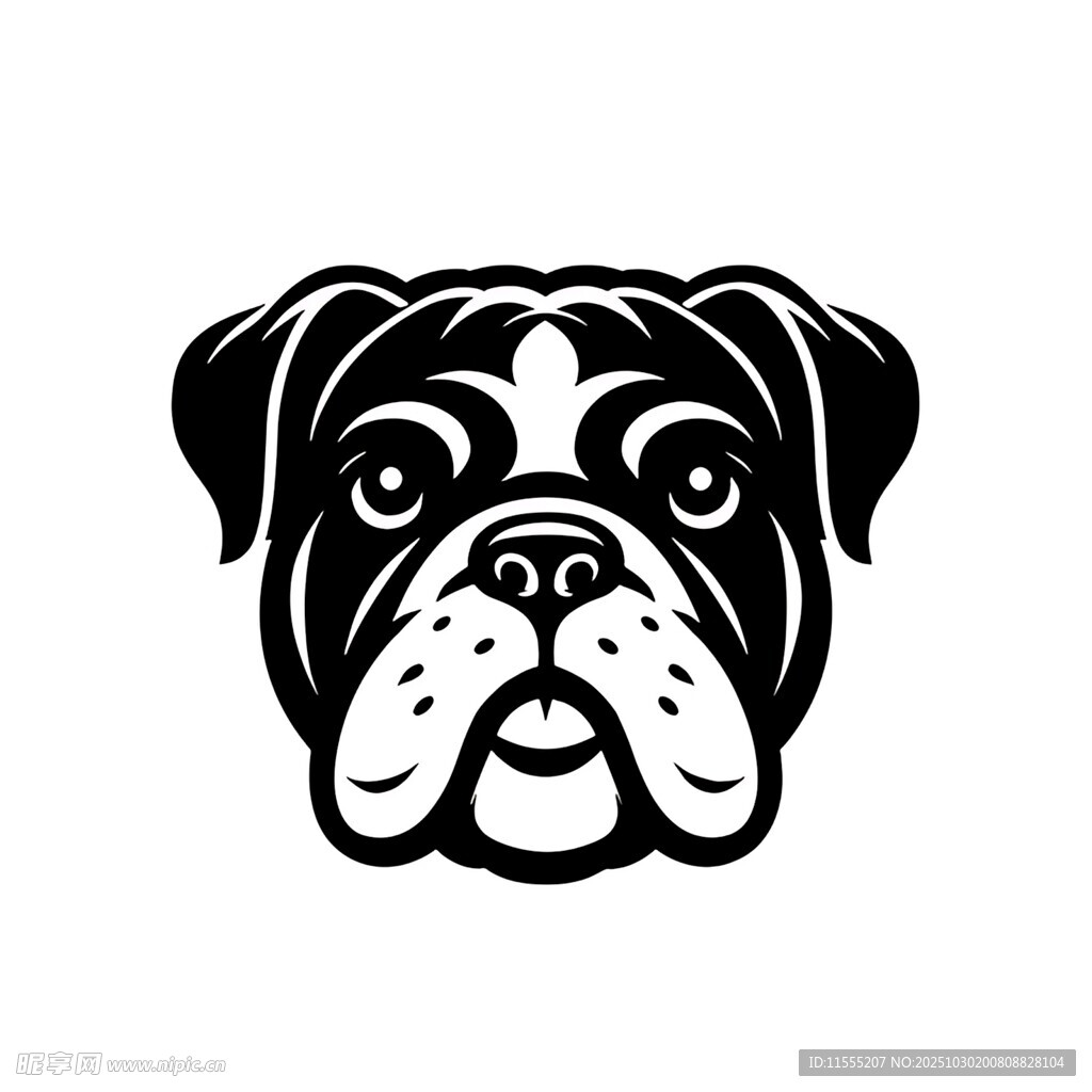 巴哥犬头像标志设计