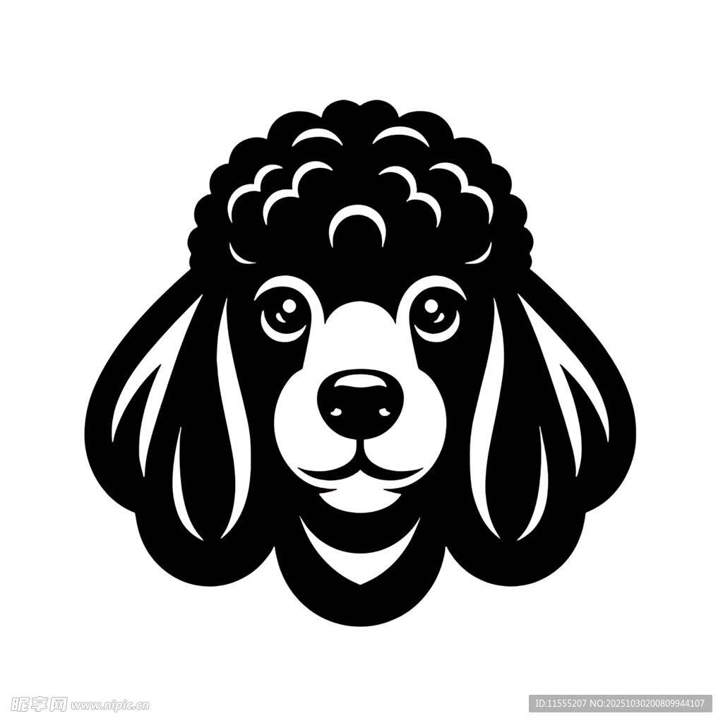 贵宾犬头像图案设计