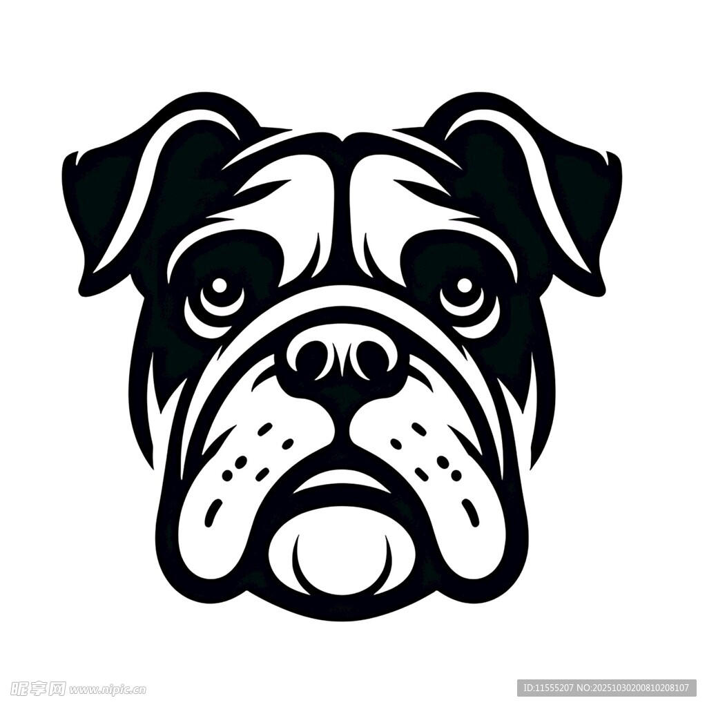 斗牛犬头像图案