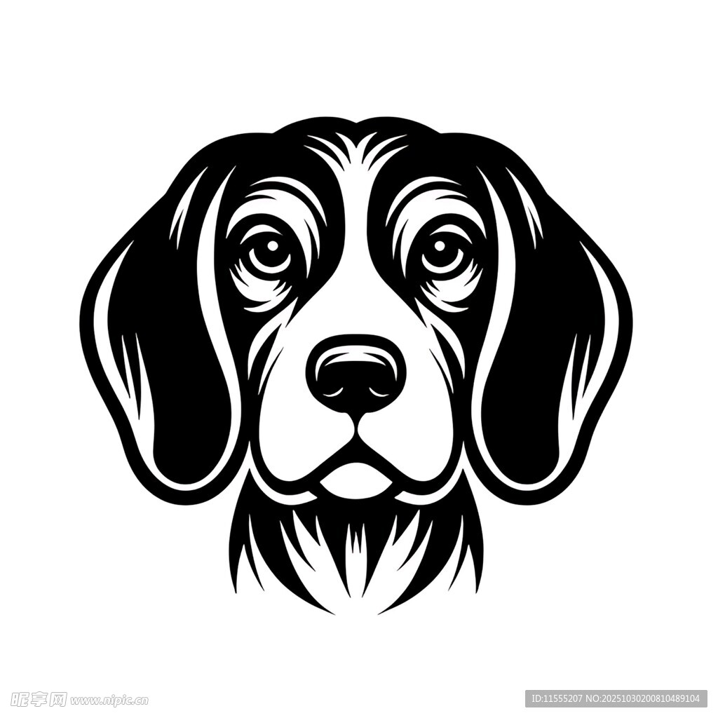 简约猎犬头像设计