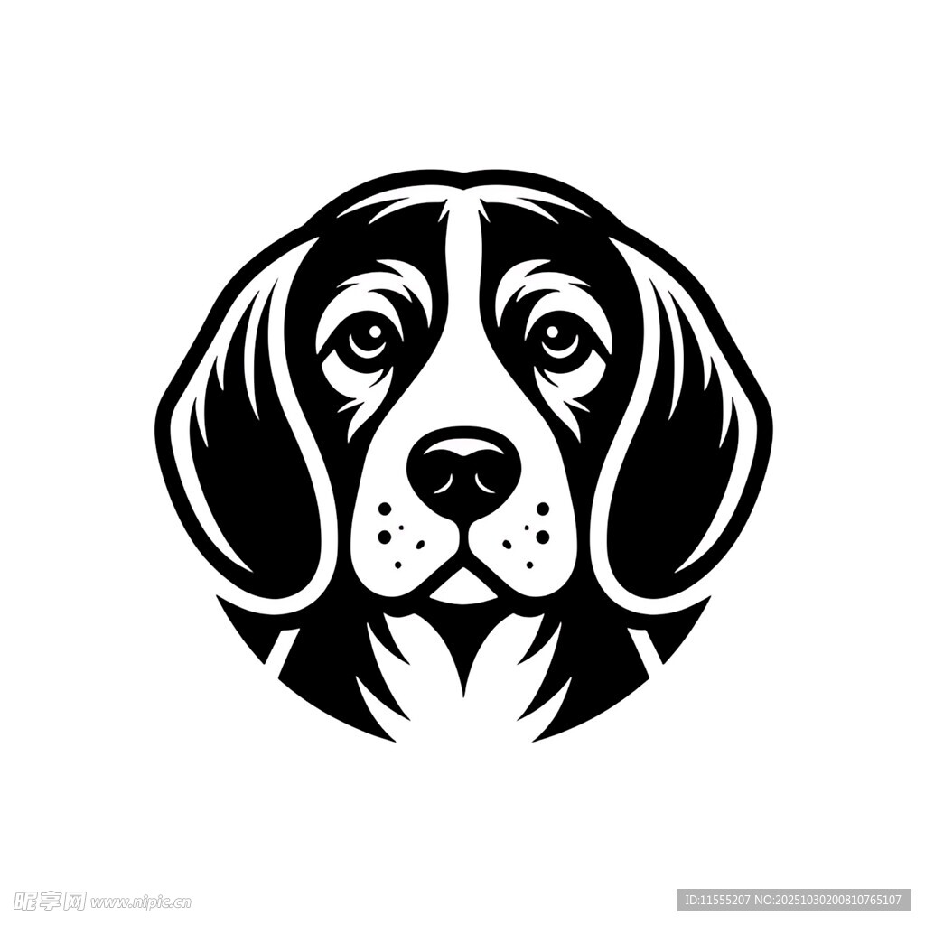 简约风格猎犬头部图标