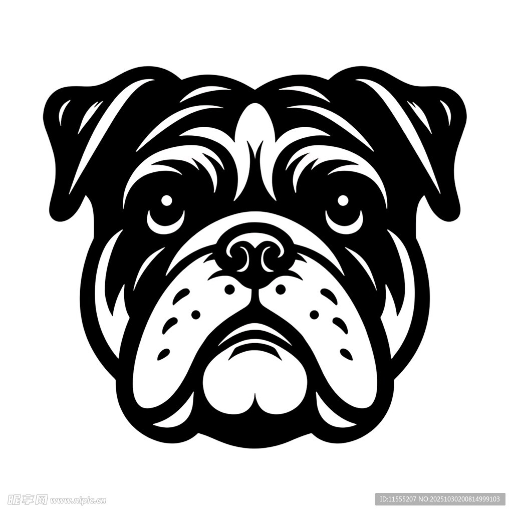 斗牛犬头像图案