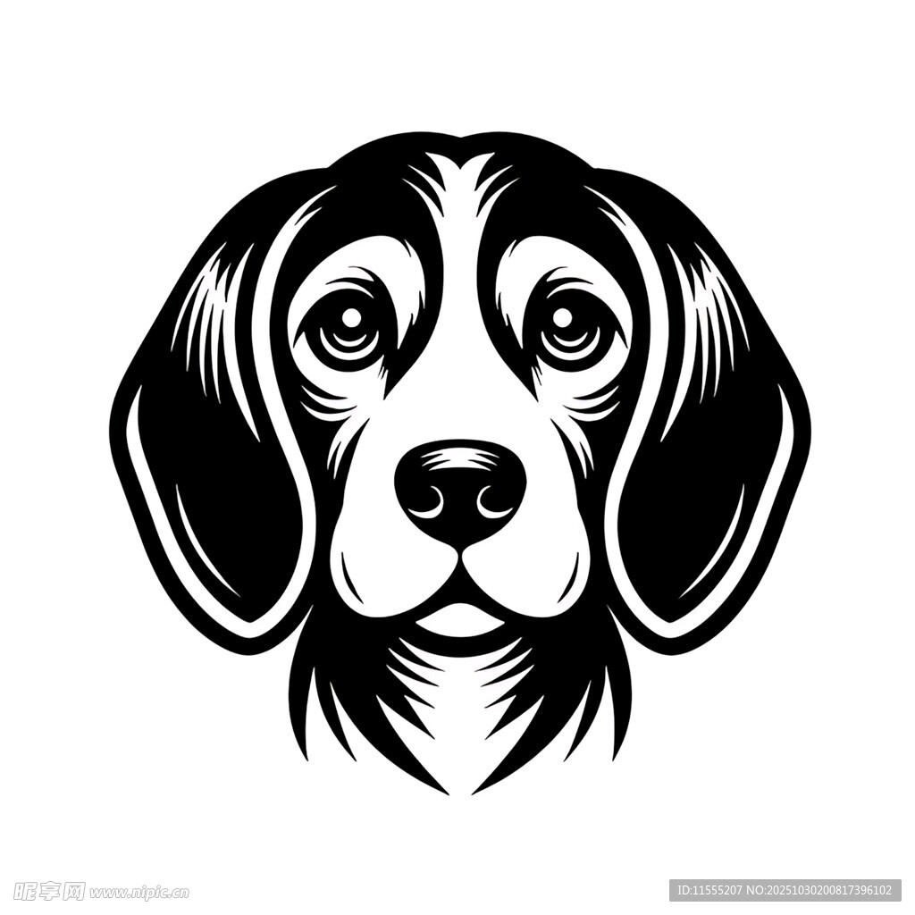 简约风猎犬头像图案