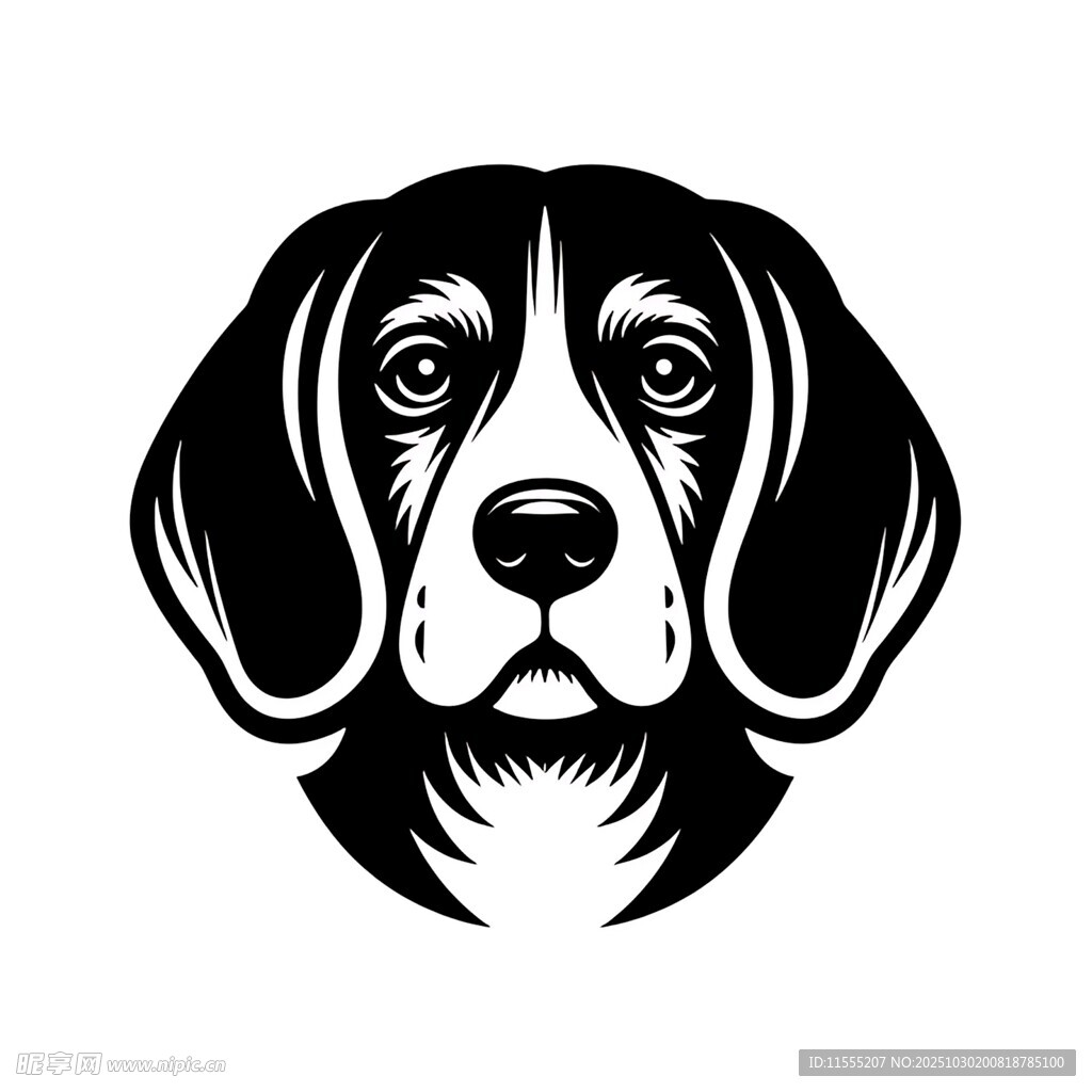 简约风猎犬头像图案