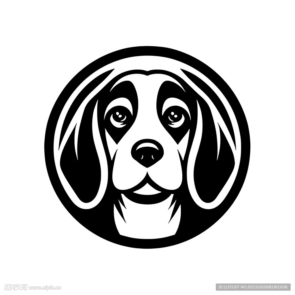 简约狗头标志设计