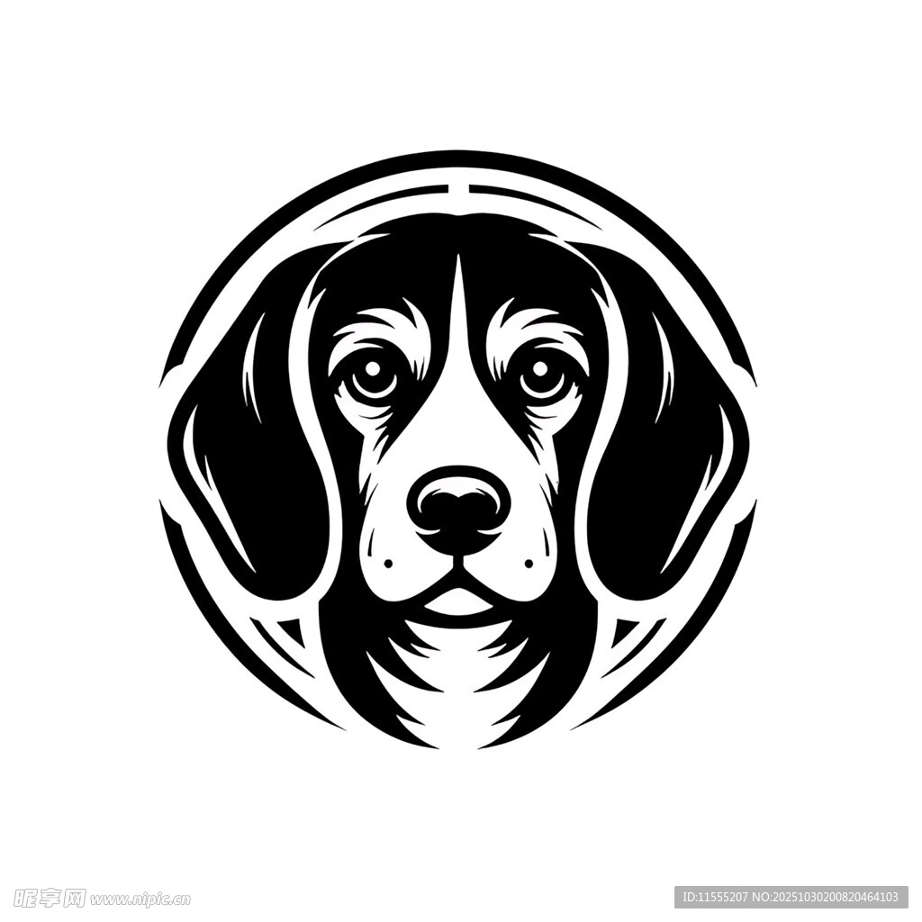 简约猎犬头像标志