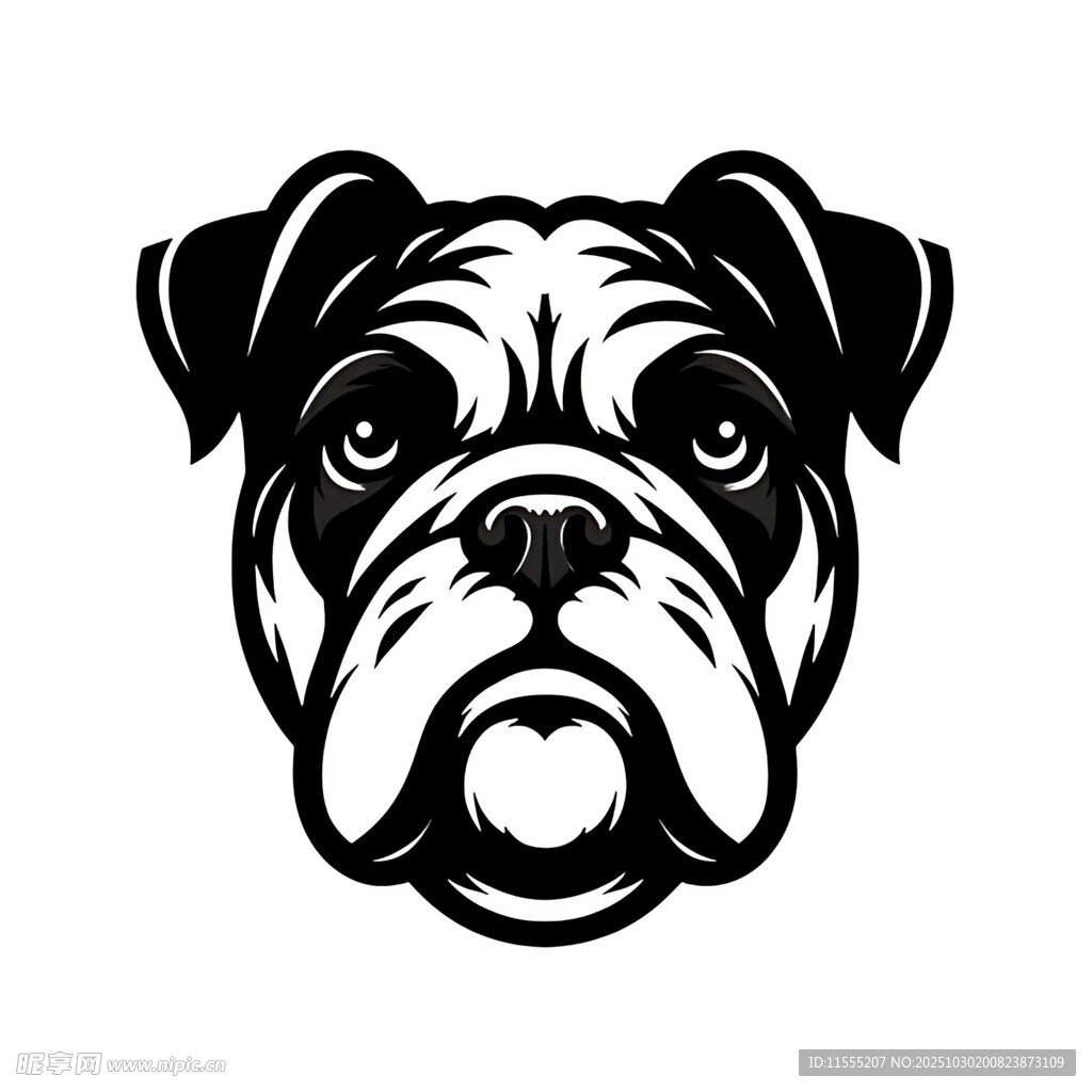 斗牛犬头像图案