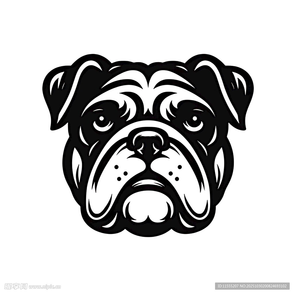 斗牛犬头像标志