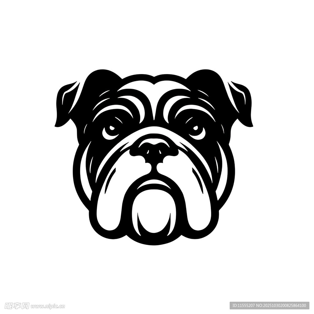 斗牛犬头像标志