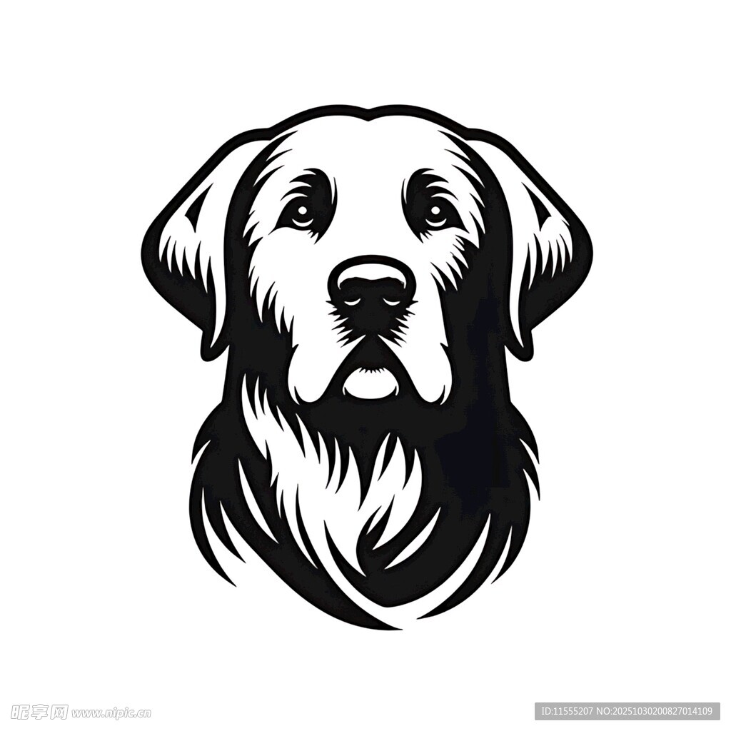 简约狗头图案设计