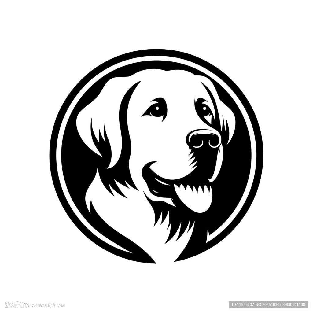 圆形金毛犬标志图案