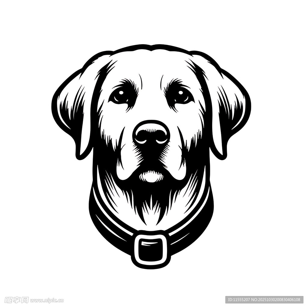 拉布拉多犬头像标志设计