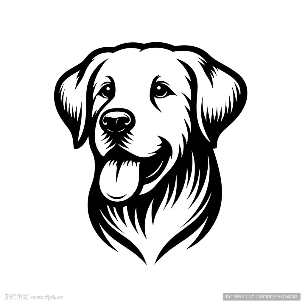 微笑的金毛犬头像