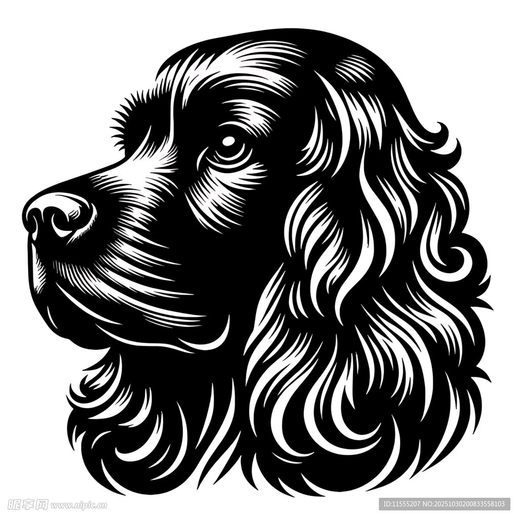 卷毛猎犬侧面头像