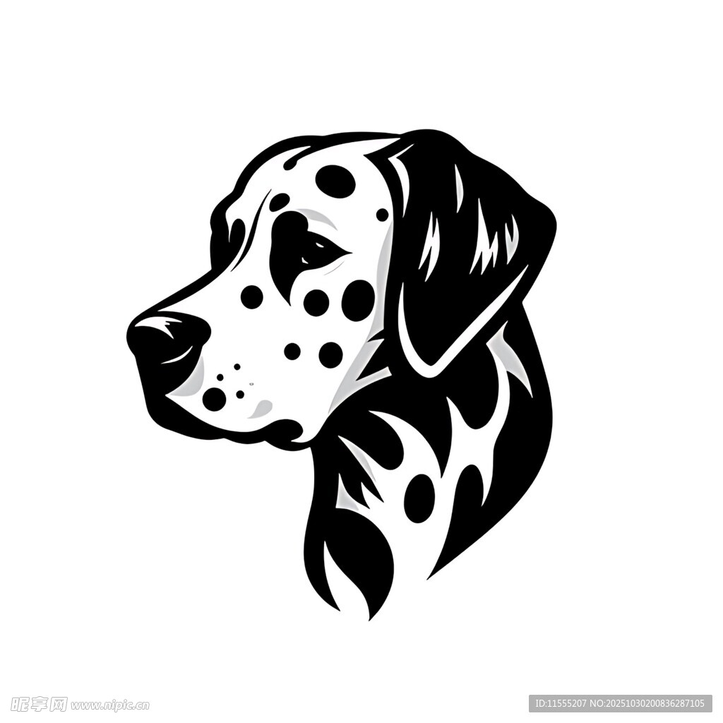 斑点狗头标志图案