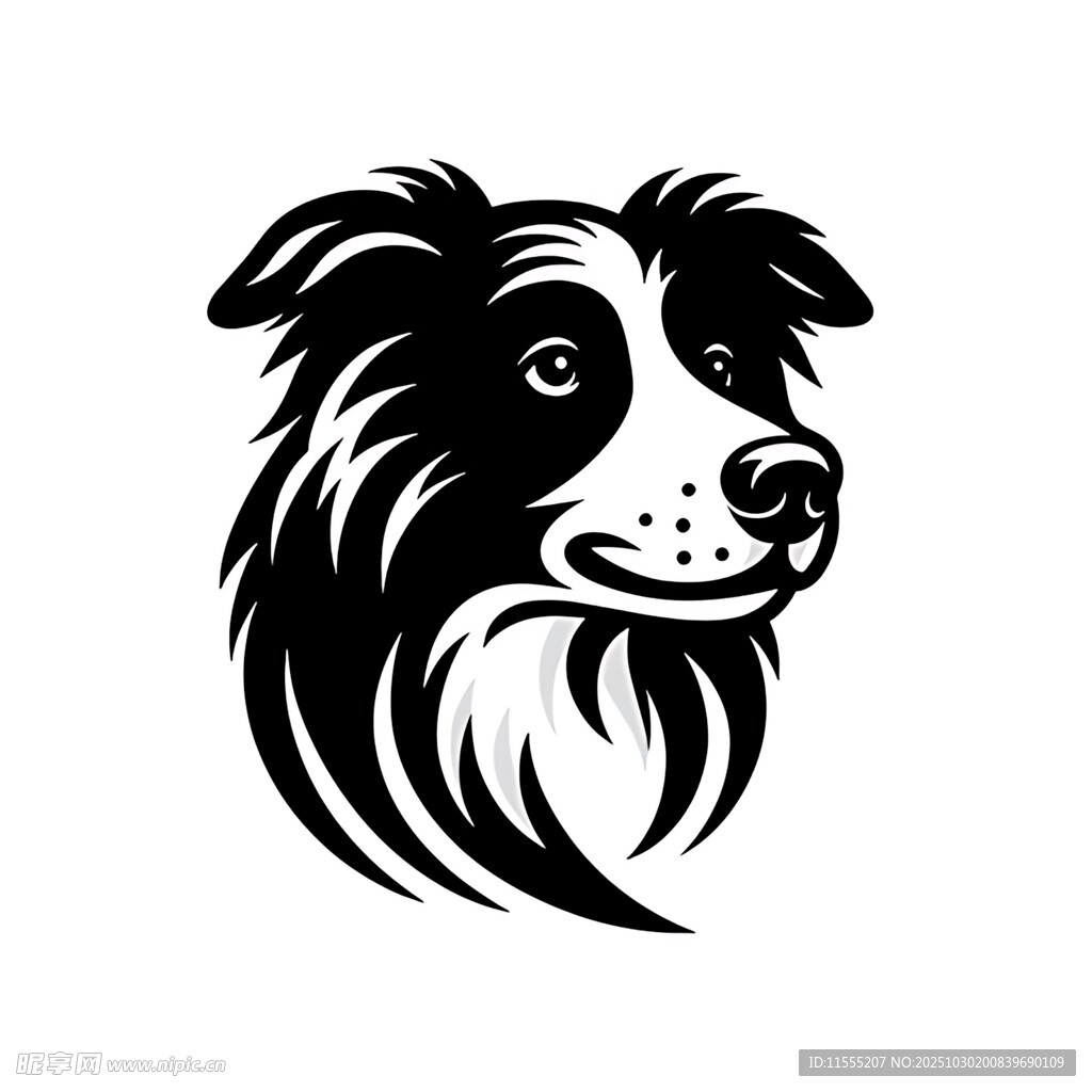 边境牧羊犬头像图案