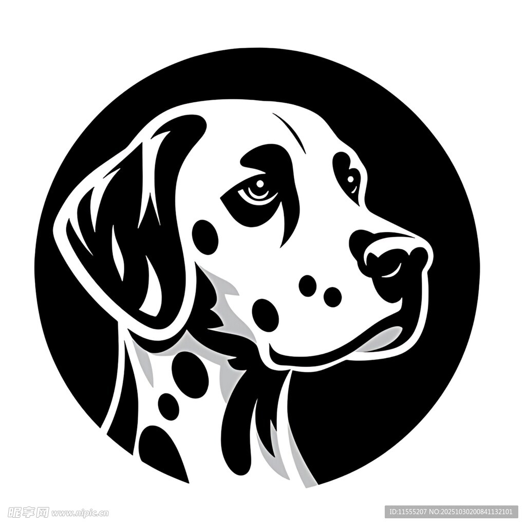 斑点狗头像图案