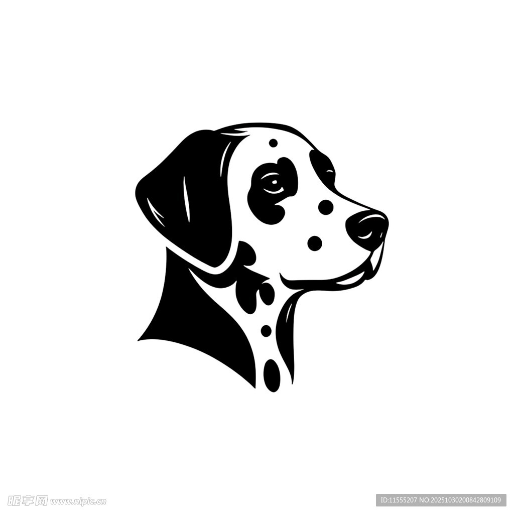 斑点狗头像图案设计