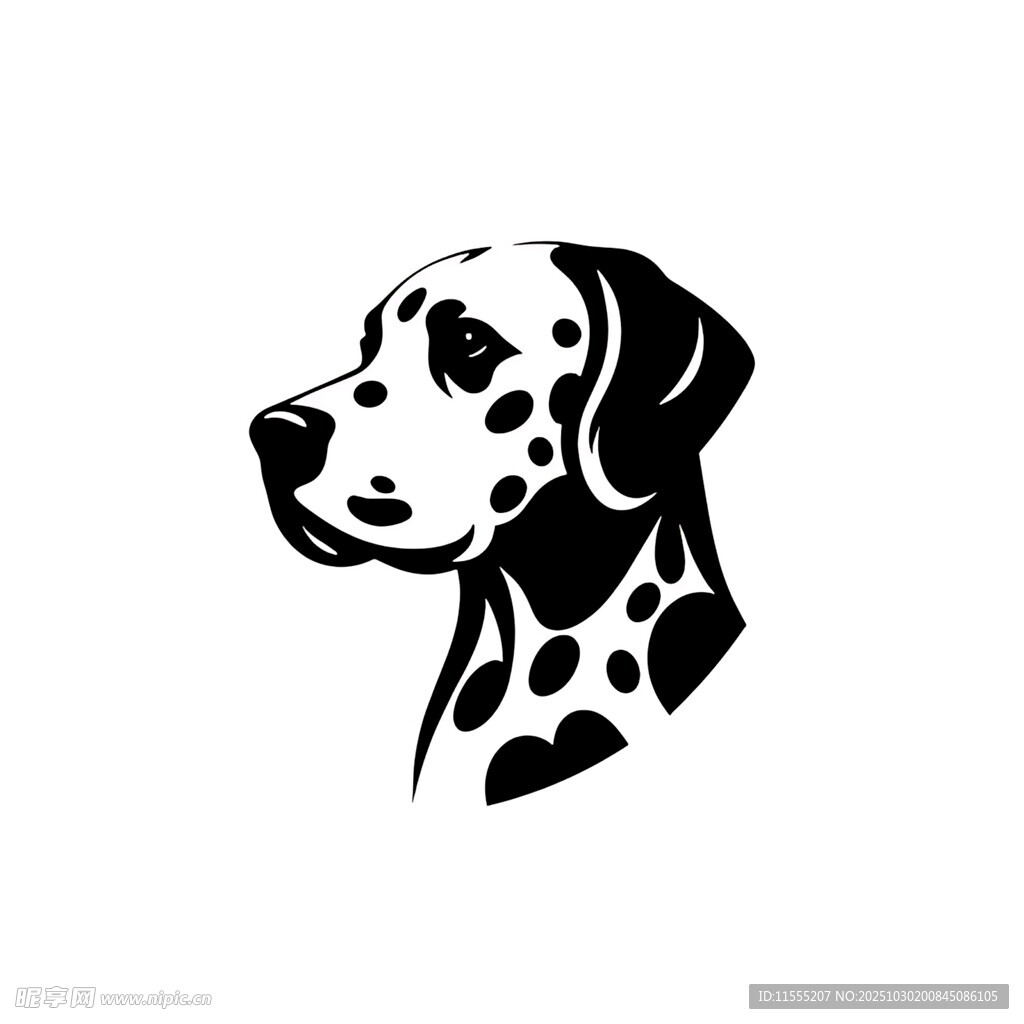 斑点狗侧影图案