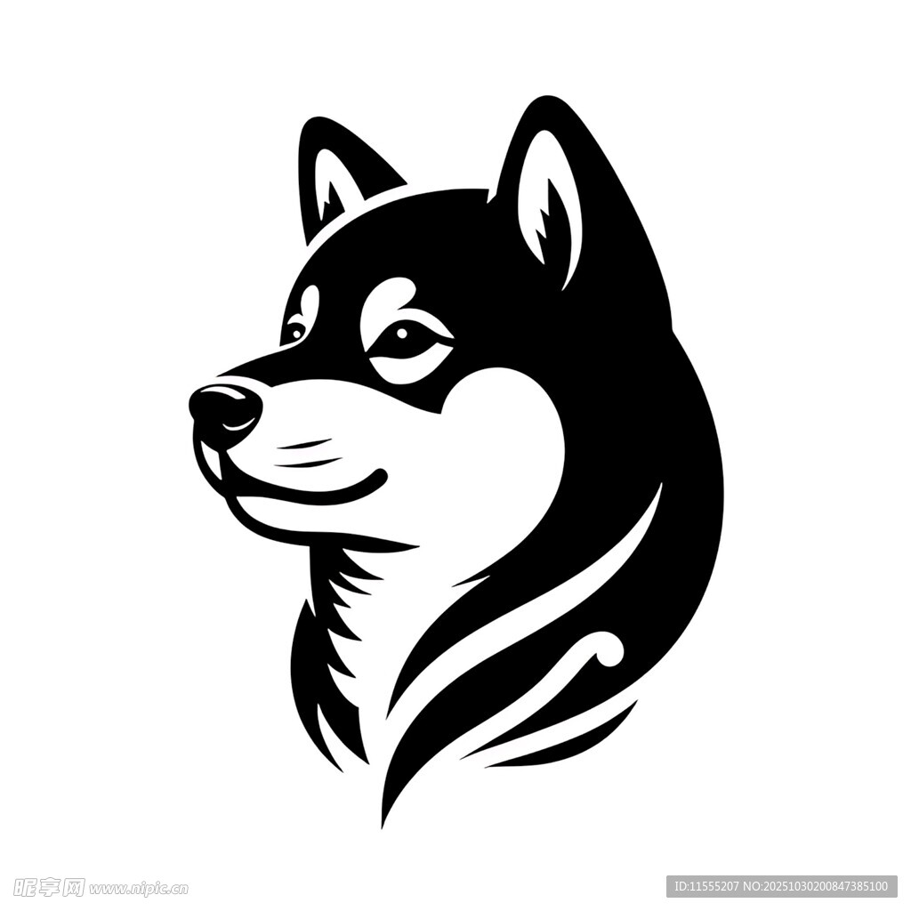 哈士奇头像图案