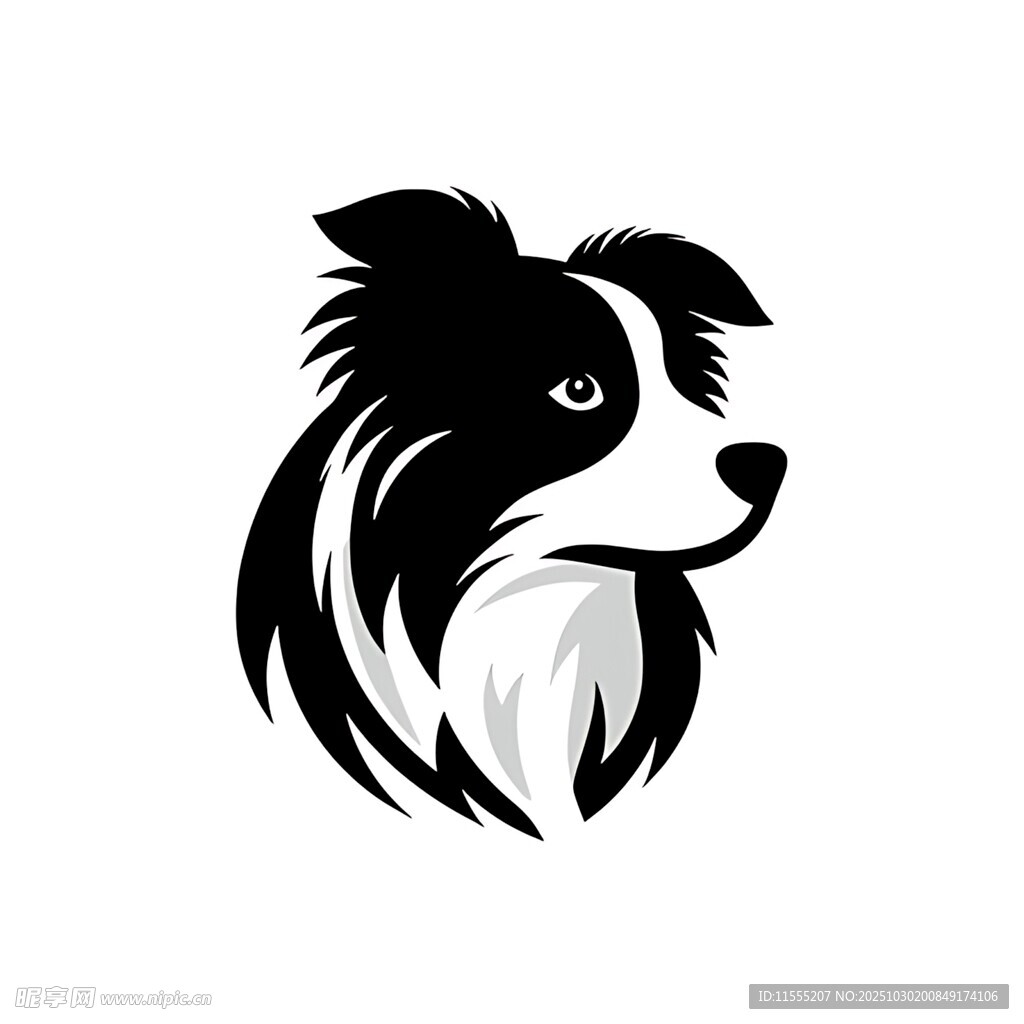 边境牧羊犬头像标志