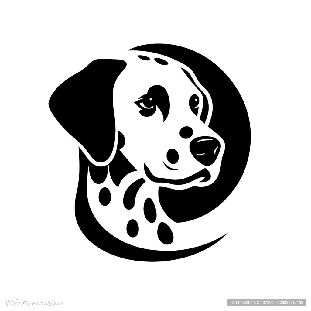 斑点狗简约黑白头像