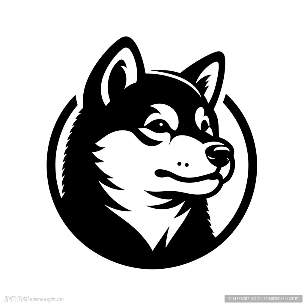 哈士奇头像标志设计