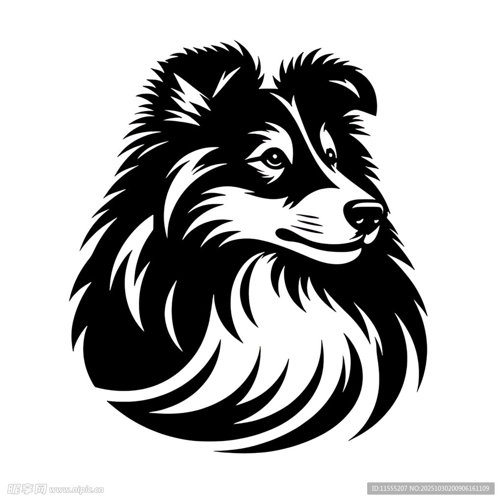 牧羊犬头像图案