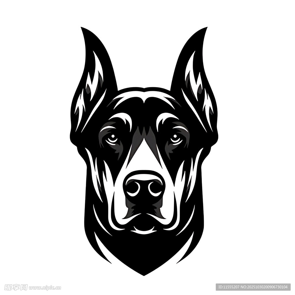 简约狗头图案设计