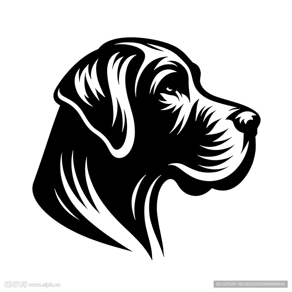 简约风格猎犬头部图案