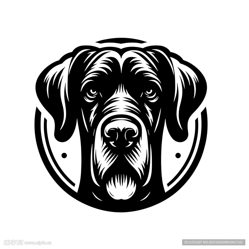 简约风格猎犬头像标志