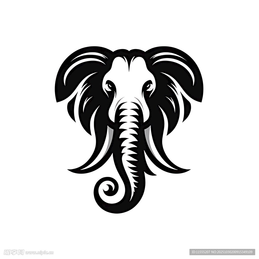 简约大象图案设计