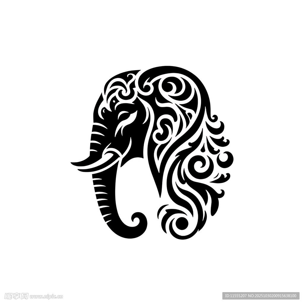 大象花纹图案设计