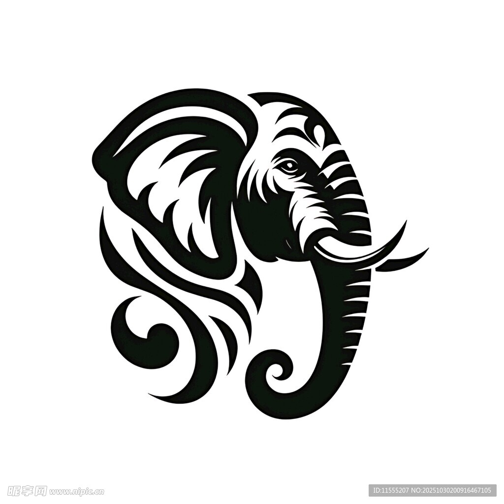 大象简约艺术图案