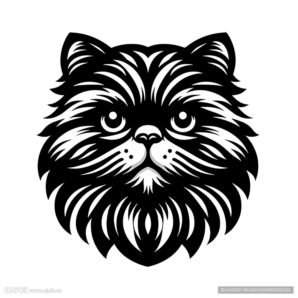 黑猫头像图案设计