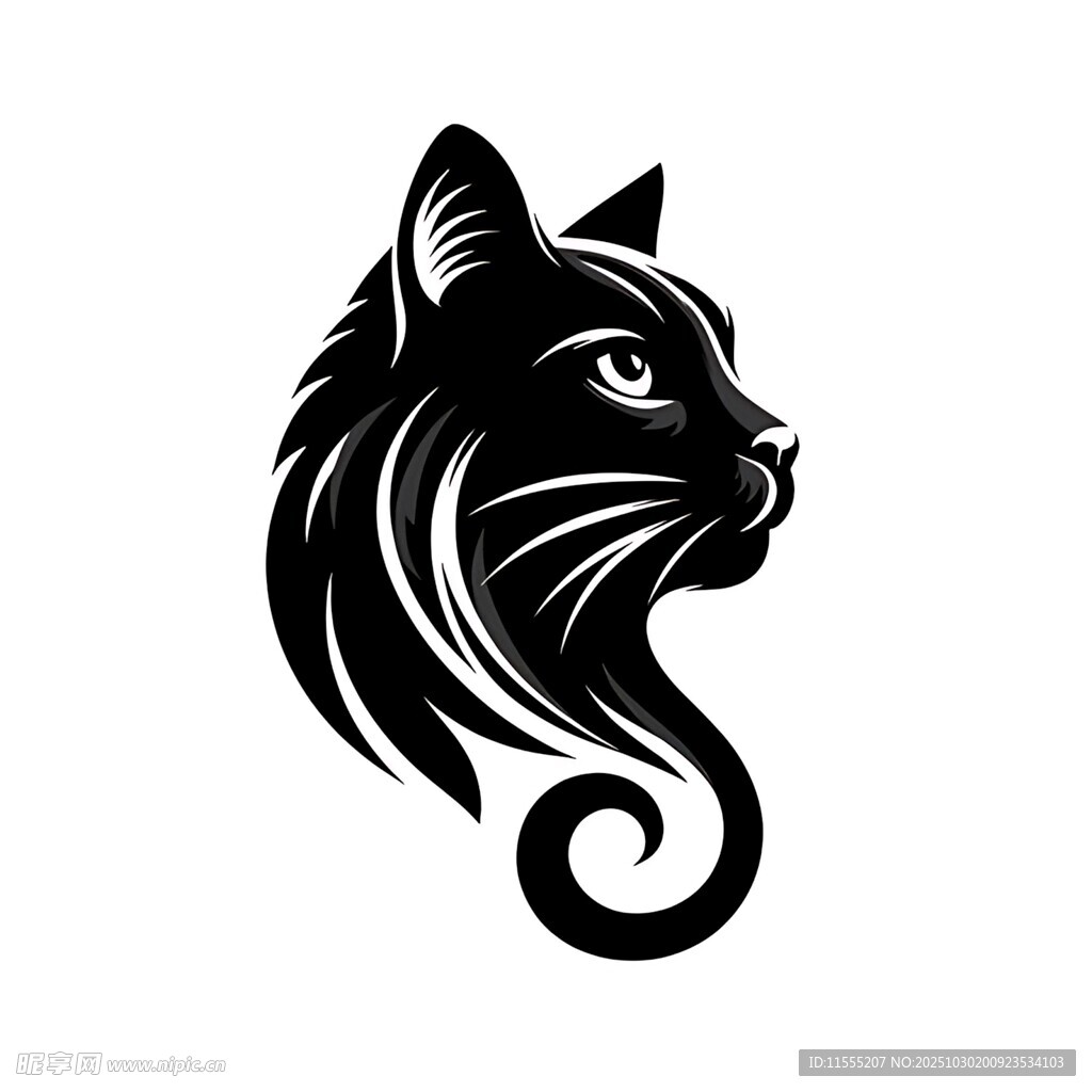 黑猫头像设计