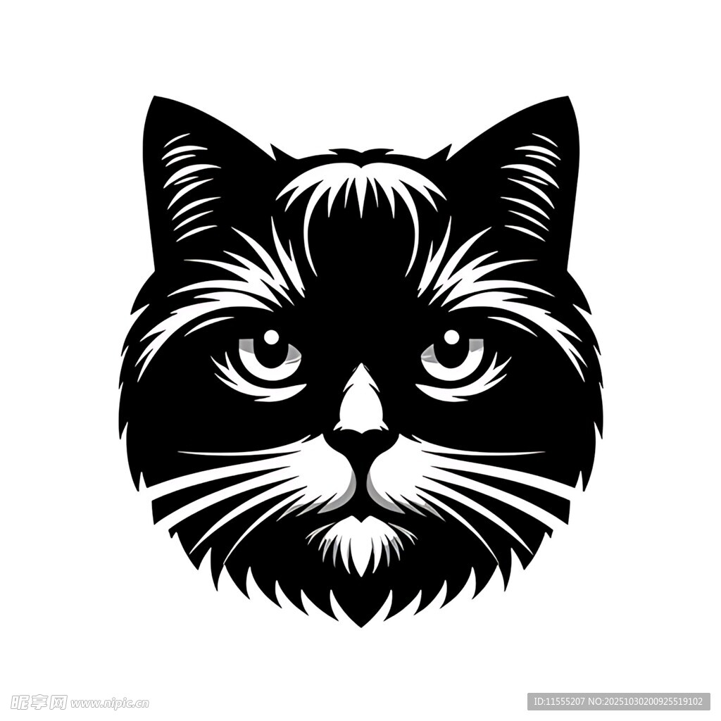 黑猫头像图案