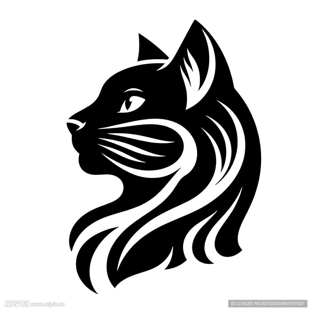 黑猫轮廓图案