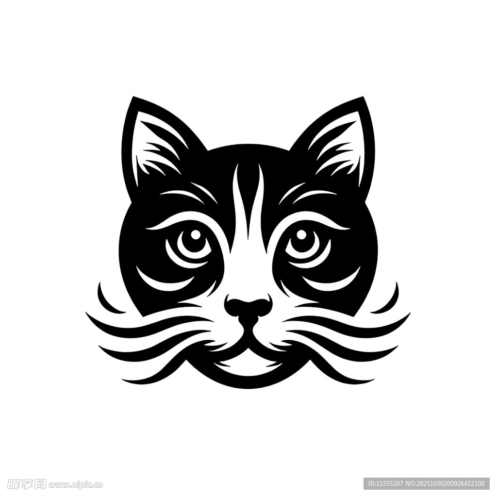 简约黑猫头像设计
