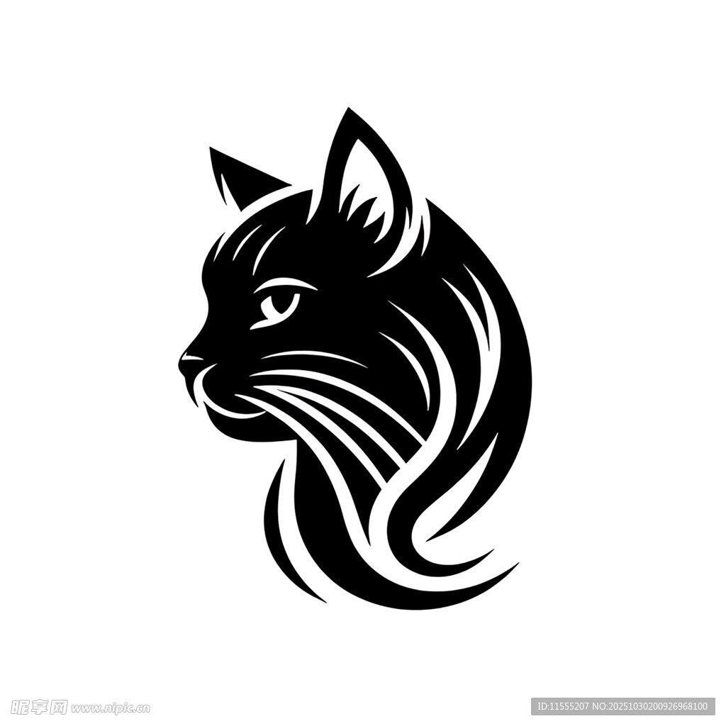 黑猫轮廓标志