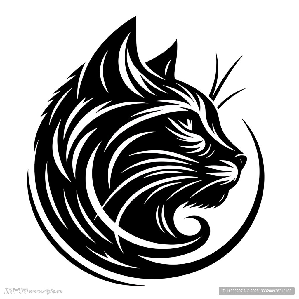 黑猫轮廓图案