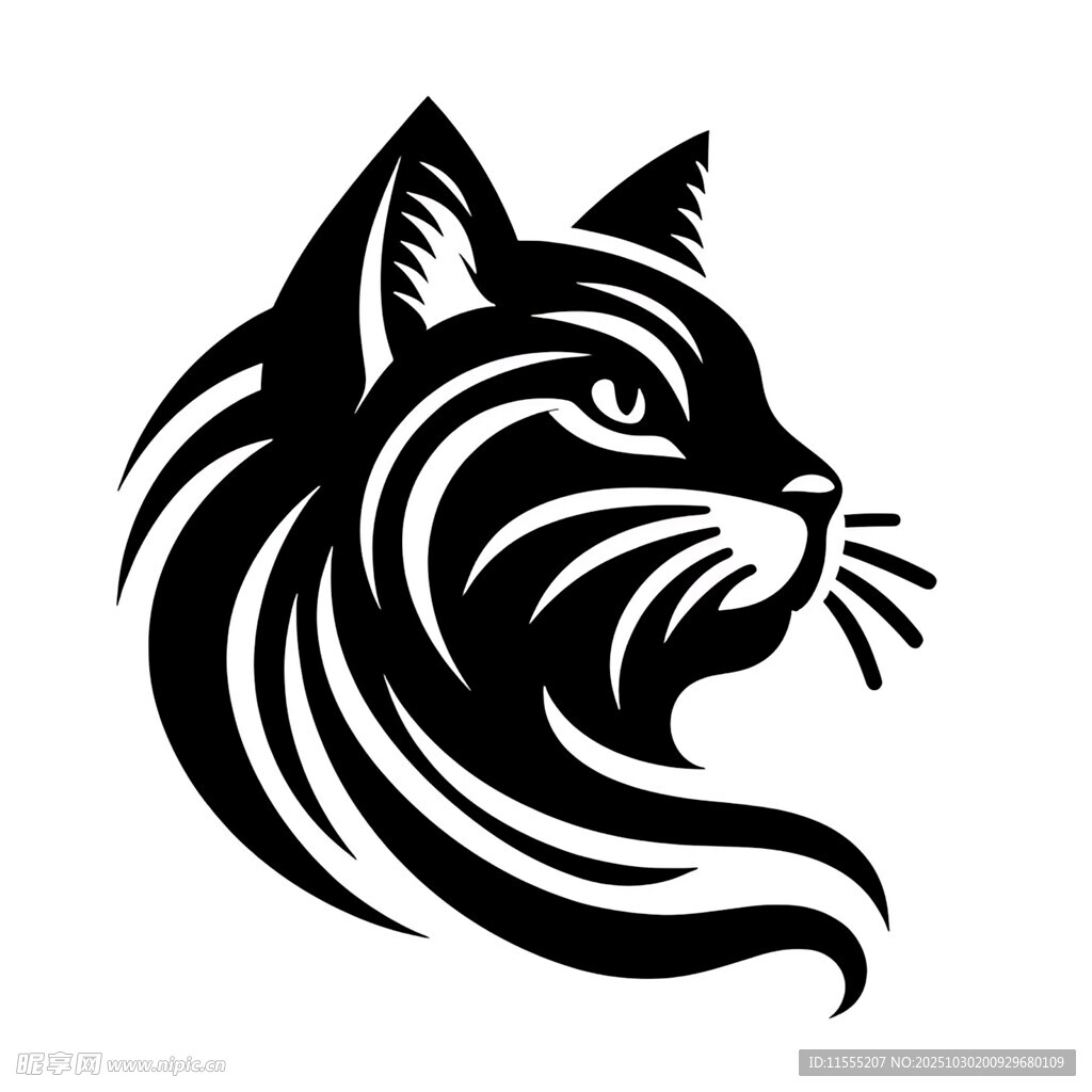 黑猫轮廓图案
