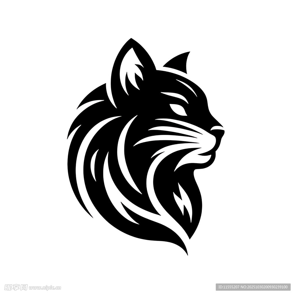 黑猫头像标志设计